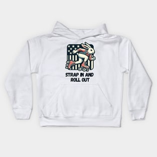 Strap in and roll out Kids Hoodie